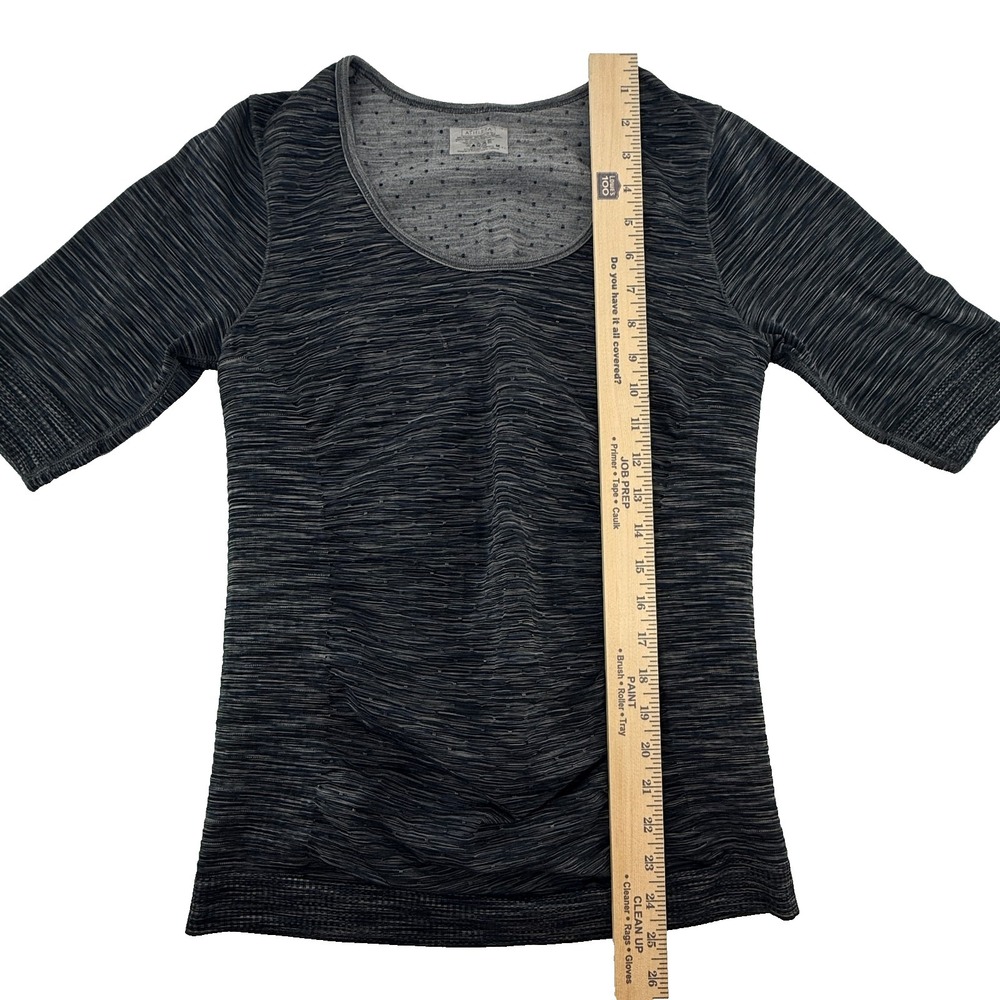 Athleta Radiance Tee Womens Medium Gray Space Dye Athletic Stretch Scoop top‎ - Picture 8 of 9